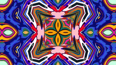 Yaz için renkli simetrik soyut kaleydoskop arkaplan deseni