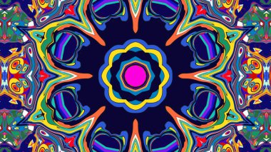 Yaz için renkli simetrik soyut kaleydoskop arkaplan deseni
