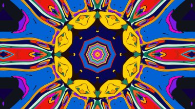 Yaz için renkli simetrik soyut kaleydoskop arkaplan deseni