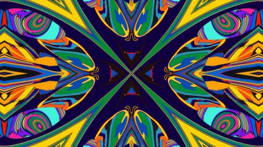 Yaz için renkli simetrik soyut kaleydoskop arkaplan deseni