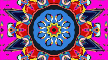 Yaz için renkli simetrik soyut kaleydoskop arkaplan deseni