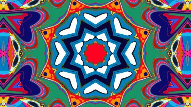 Yaz için renkli simetrik soyut kaleydoskop arkaplan deseni