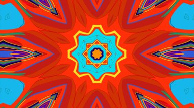 Yaz için renkli simetrik soyut kaleydoskop arkaplan deseni