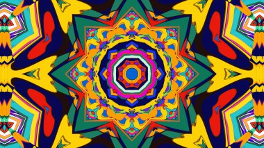 Yaz için renkli simetrik soyut kaleydoskop arkaplan deseni