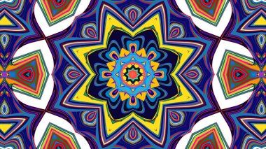 Yaz için renkli simetrik soyut kaleydoskop arkaplan deseni
