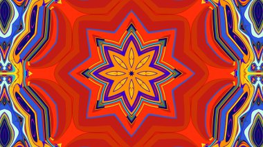 Yaz için renkli simetrik soyut kaleydoskop arkaplan deseni