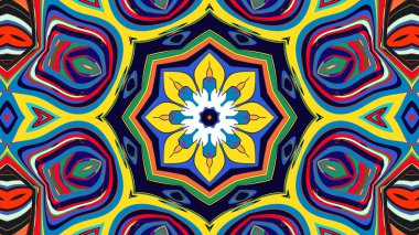 Yaz için renkli simetrik soyut kaleydoskop arkaplan deseni
