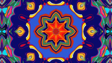 Yaz için renkli simetrik soyut kaleydoskop arkaplan deseni