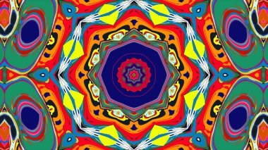 Yaz için renkli simetrik soyut kaleydoskop arkaplan deseni