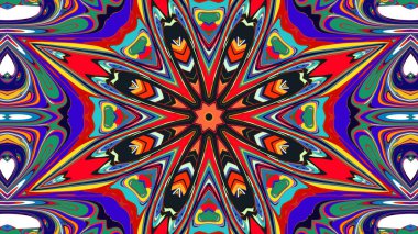 Yaz için renkli simetrik soyut kaleydoskop arkaplan deseni