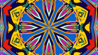 Yaz için renkli simetrik soyut kaleydoskop arkaplan deseni