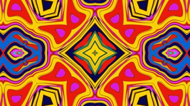 Yaz için renkli simetrik soyut kaleydoskop arkaplan deseni