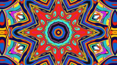 Yaz için renkli simetrik soyut kaleydoskop arkaplan deseni