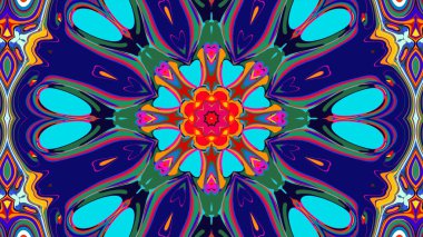 Yaz için renkli simetrik soyut kaleydoskop arkaplan deseni