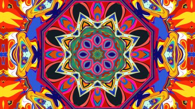 Yaz için renkli simetrik soyut kaleydoskop arkaplan deseni