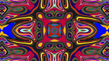 Yaz için renkli simetrik soyut kaleydoskop arkaplan deseni