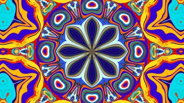 Yaz için renkli simetrik soyut kaleydoskop arkaplan deseni