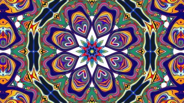 Yaz için renkli simetrik soyut kaleydoskop arkaplan deseni