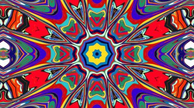 Yaz için renkli simetrik soyut kaleydoskop arkaplan deseni