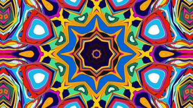 Yaz için renkli simetrik soyut kaleydoskop arkaplan deseni