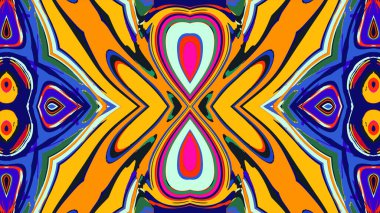 Yaz için renkli simetrik soyut kaleydoskop arkaplan deseni