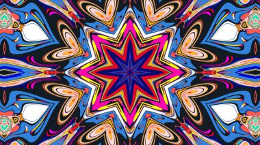 Yaz için renkli simetrik soyut kaleydoskop arkaplan deseni