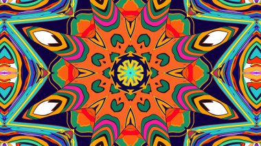 Yaz için renkli simetrik soyut kaleydoskop arkaplan deseni