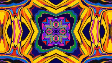 Yaz için renkli simetrik soyut kaleydoskop arkaplan deseni