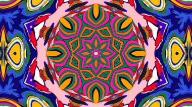 Yaz için renkli simetrik soyut kaleydoskop arkaplan deseni