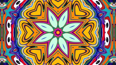 Yaz için renkli simetrik soyut kaleydoskop arkaplan deseni