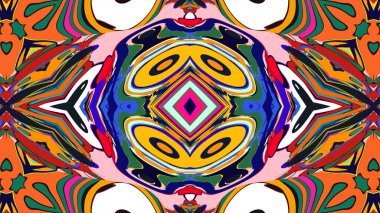 Yaz için renkli simetrik soyut kaleydoskop arkaplan deseni