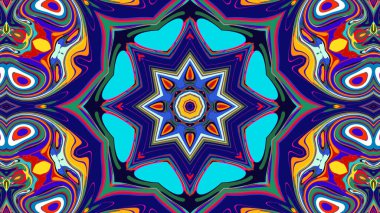Yaz için renkli simetrik soyut kaleydoskop arkaplan deseni