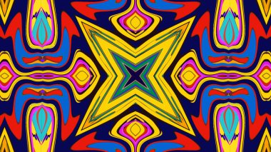 Yaz için renkli simetrik soyut kaleydoskop arkaplan deseni