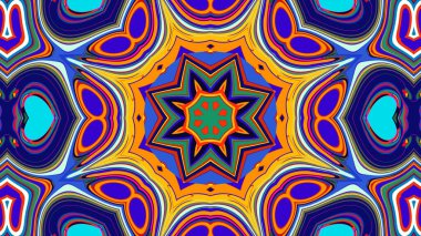 Yaz için renkli simetrik soyut kaleydoskop arkaplan deseni