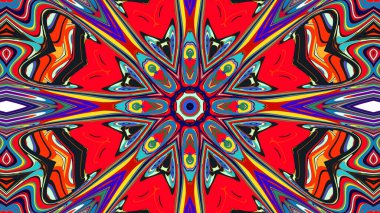 Yaz için renkli simetrik soyut kaleydoskop arkaplan deseni