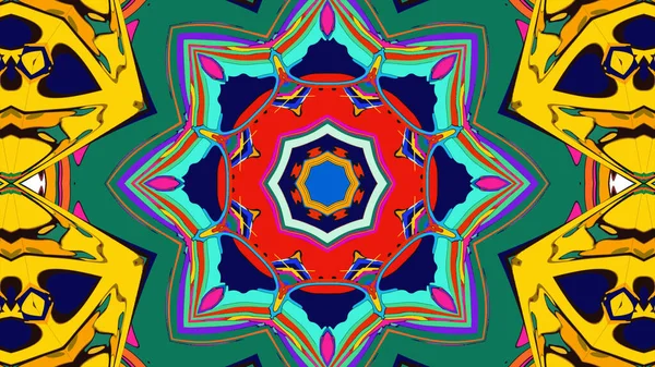 Yaz için renkli simetrik soyut kaleydoskop arkaplan deseni