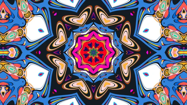 Yaz için renkli simetrik soyut kaleydoskop arkaplan deseni