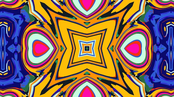 Yaz için renkli simetrik soyut kaleydoskop arkaplan deseni