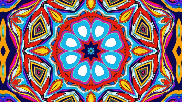 Yaz için renkli simetrik soyut kaleydoskop arkaplan deseni