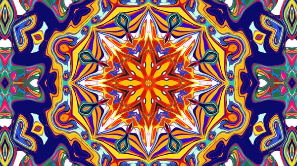 Yaz için renkli simetrik soyut kaleydoskop arkaplan deseni