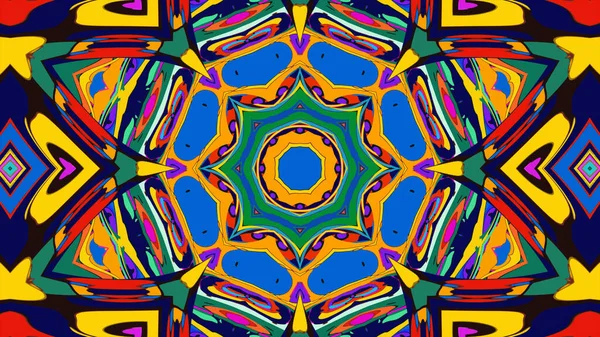 Yaz için renkli simetrik soyut kaleydoskop arkaplan deseni