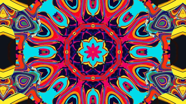 Yaz için renkli simetrik soyut kaleydoskop arkaplan deseni