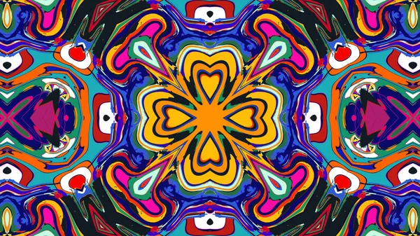 Yaz için renkli simetrik soyut kaleydoskop arkaplan deseni