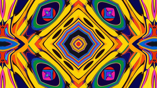 Yaz için renkli simetrik soyut kaleydoskop arkaplan deseni