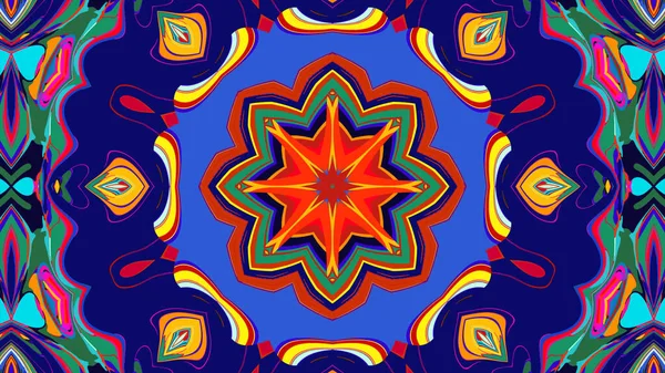 Yaz için renkli simetrik soyut kaleydoskop arkaplan deseni