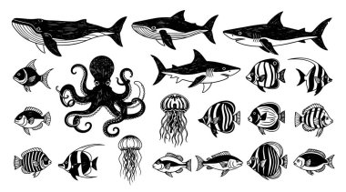 Hayvan stili boyama kitabının vektör kümesi