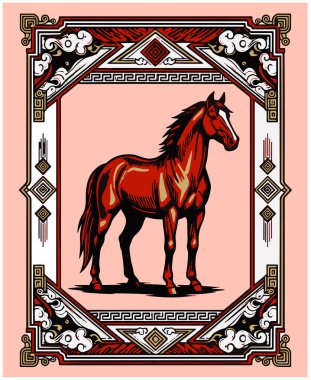 Çin atı zodyak tabelaları resim çizimi