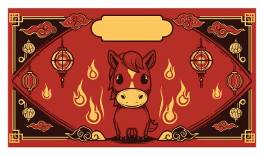 Çince sembollü Çin Yeni Yıl Atı