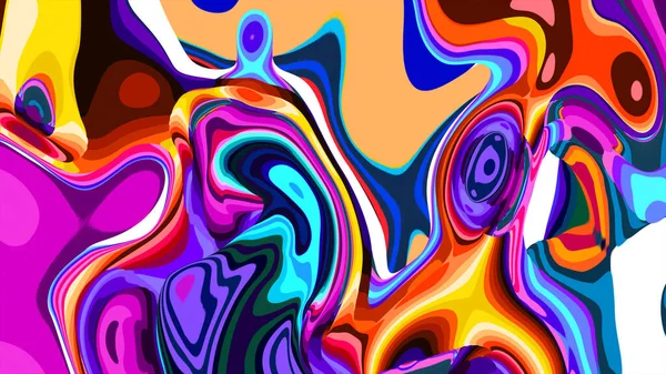 Dönen canlı renkler birleştiriyor ve dinamik soyut desenler oluşturuyor