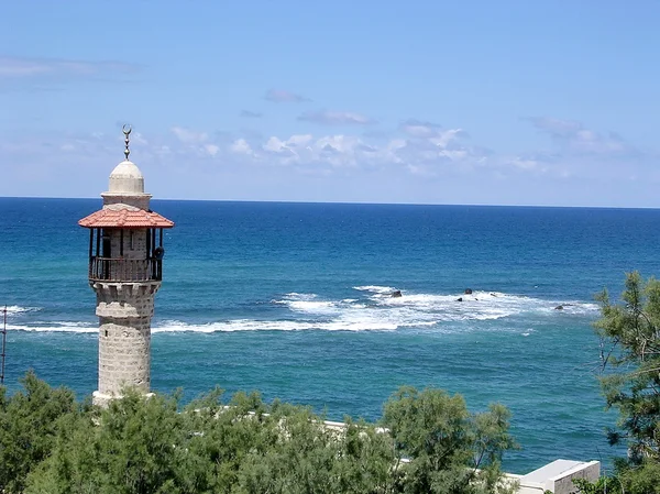 Minarete Jaffa da Mesquita Al-Bahr 2004 — Fotografia de Stock